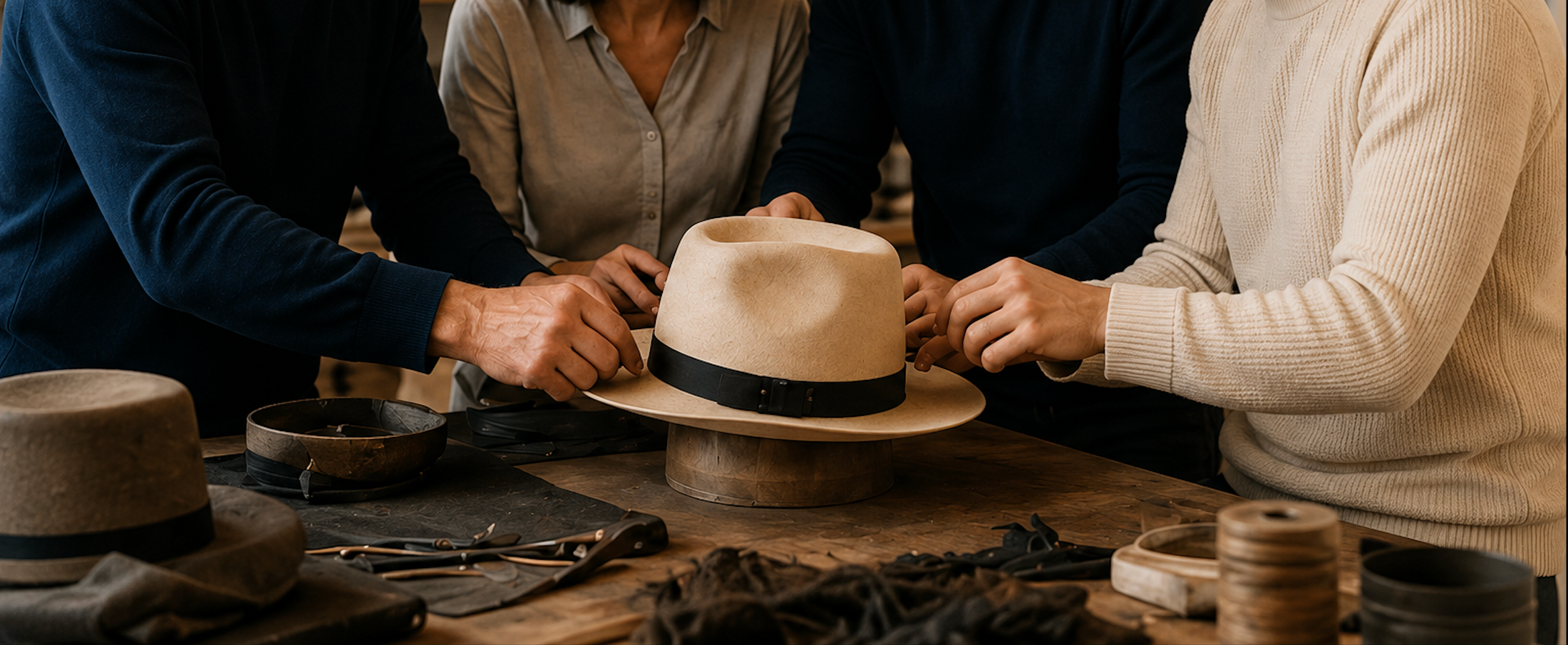 Handwerkliche Hutanfertigung im Samis Atelier