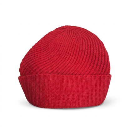 Umschlagmütze gerippt - Rot