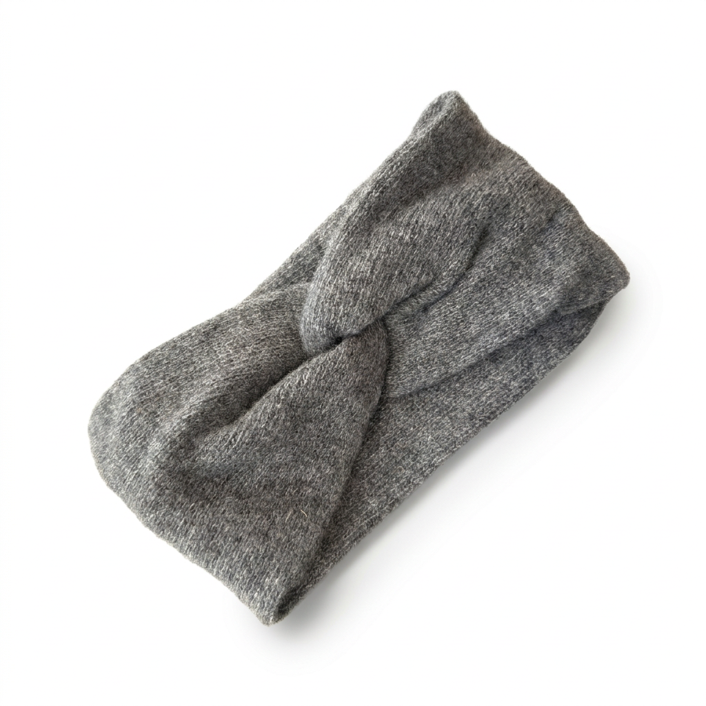 Stirnband Merino / Cashmere - Grau
