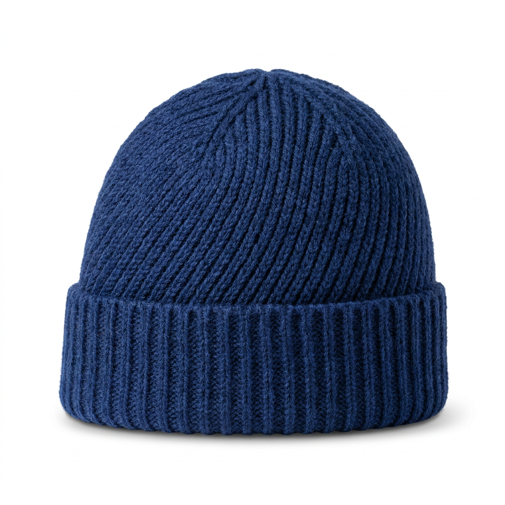 Umschlagmütze gerippt - Blau