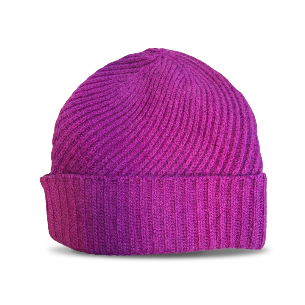 Umschlagmütze gerippt - Fuchsia
