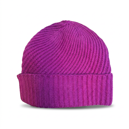 Umschlagmütze gerippt - Fuchsia