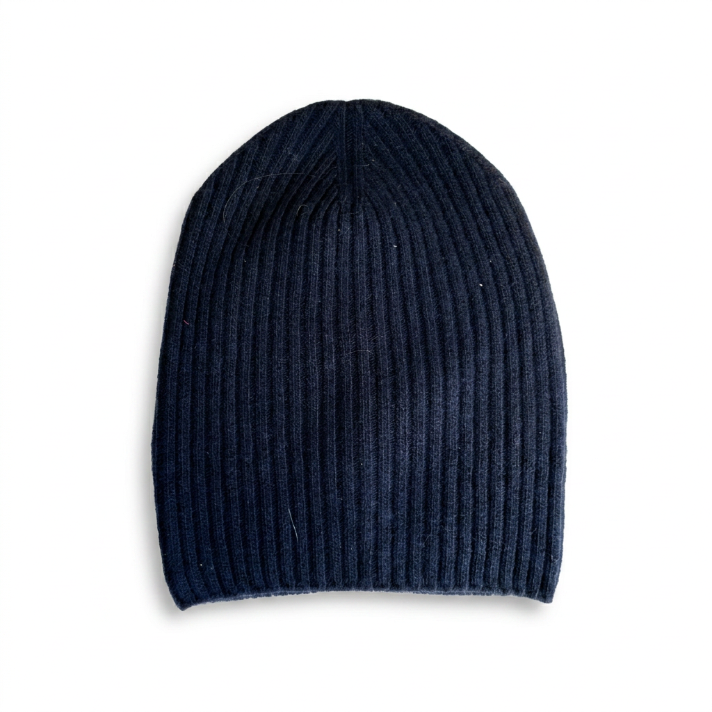Beanie gerippt - Marineblau
