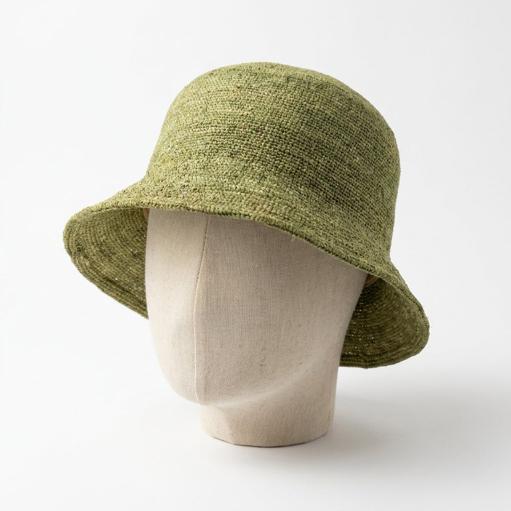 Raffiastrohhut Fischerhutstyle - Farbe Oliv