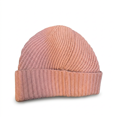 Umschlagmütze gerippt - Rosa