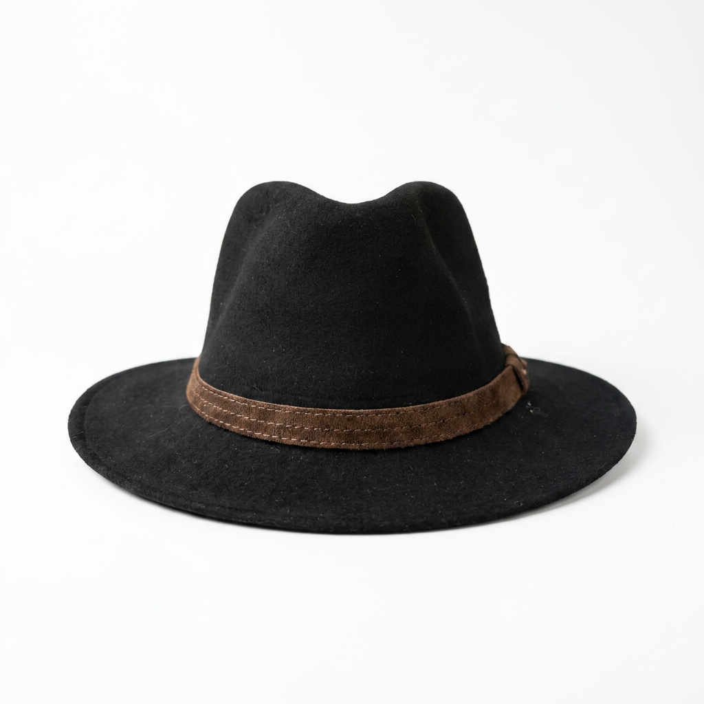 Herren Wollfilzhut Traveller Style breit - Schwarz