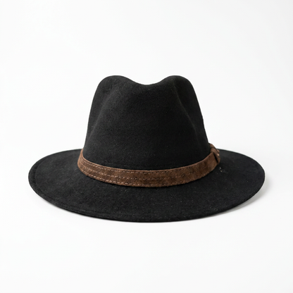 Herren Wollfilzhut Traveller Style breit - Schwarz