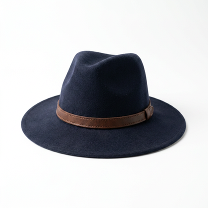 Herren Wollfilzhut Traveller Style breit - Navy
