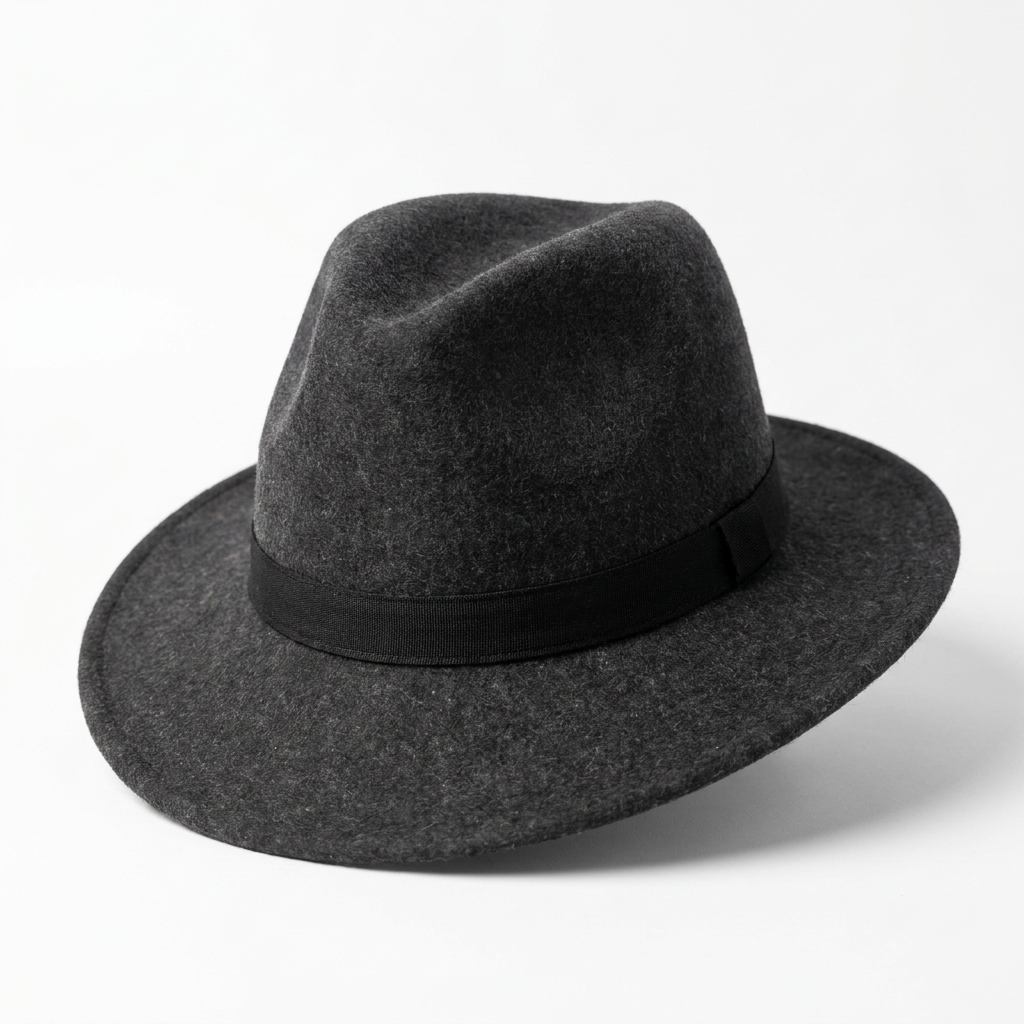 Herren Wollfilzhut Traveller Style breit - Anthrazit meliert