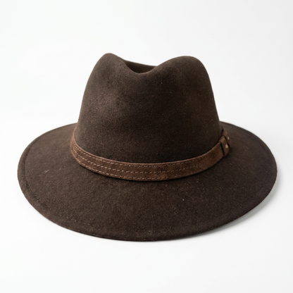 Herren Wollfilzhut Traveller Style breit - Braun