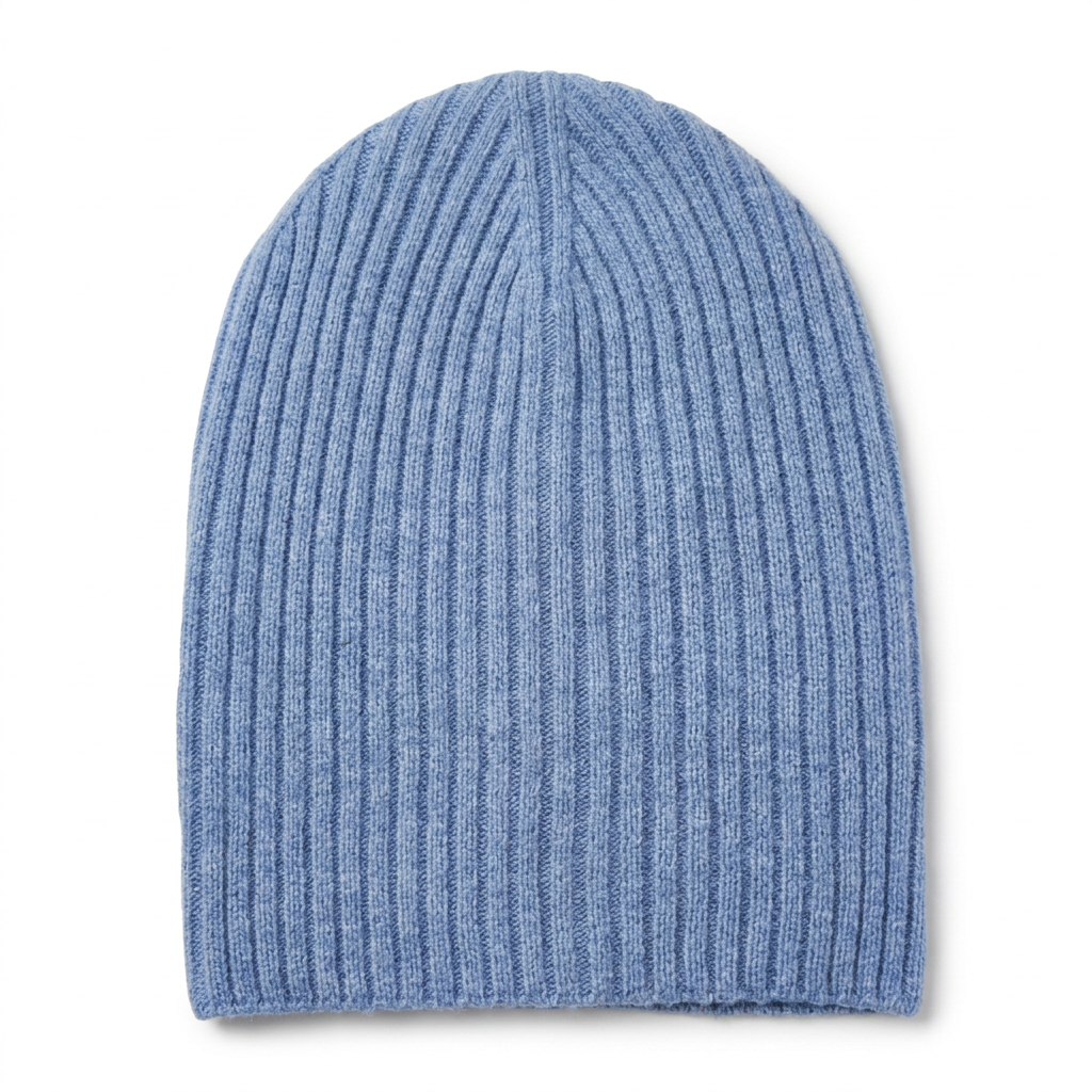 Beanie gerippt - Hellblau