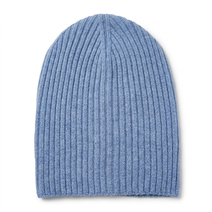Beanie gerippt - Hellblau