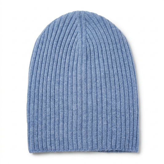 Beanie gerippt - Hellblau