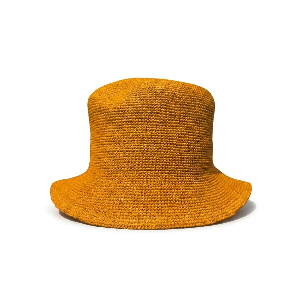 Raffiastrohhut Fischerhutstyle - Farbe Orange