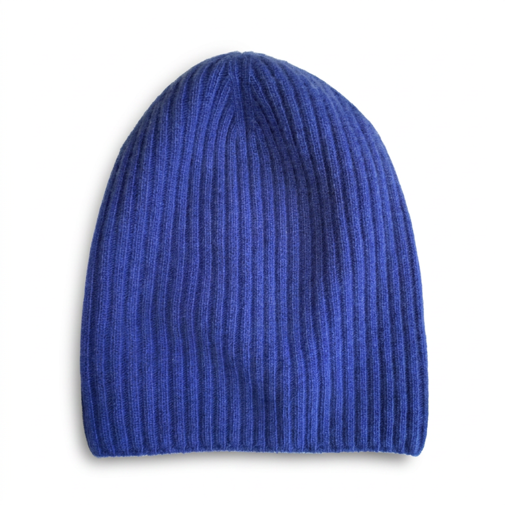 Beanie gerippt - Blau