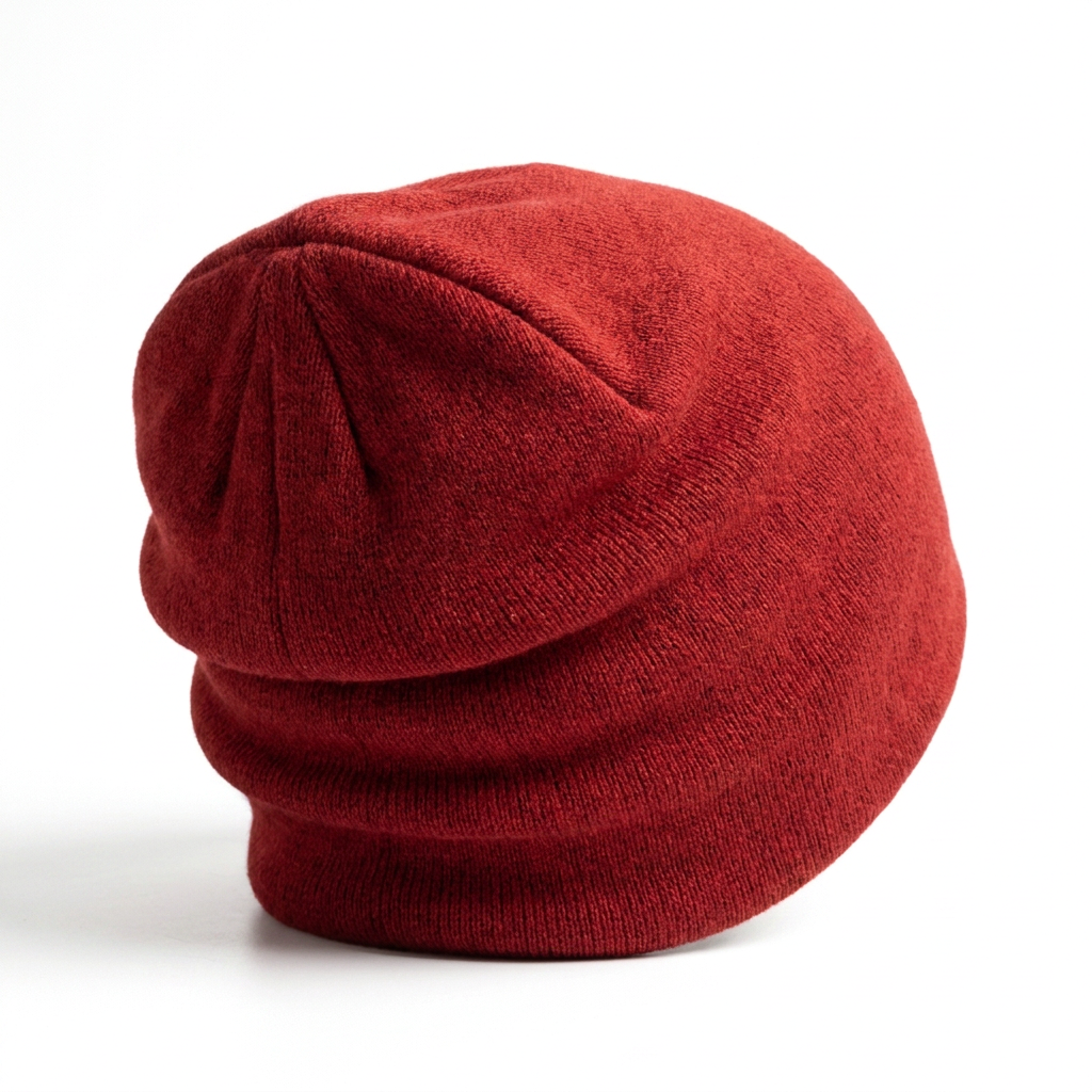 Beanie in Rot Rückansicht