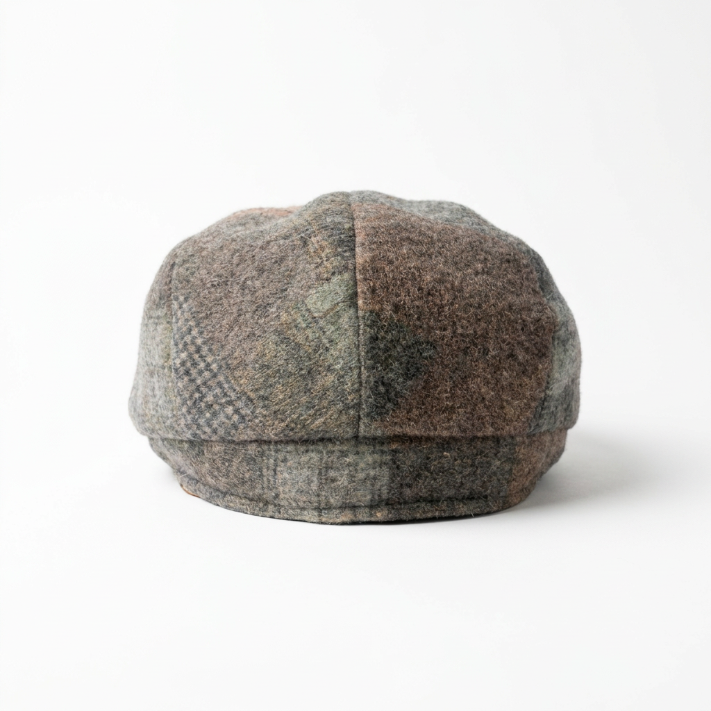 Flatcap Leinen Oliv Rueckansicht