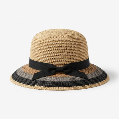 Cloche in Raffia Rückansicht