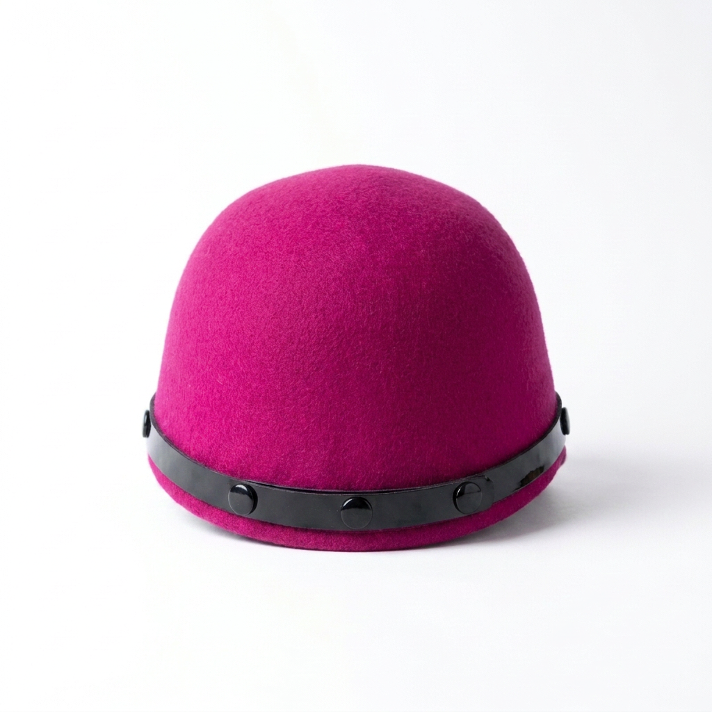 Damen Wollfilzhut Cloche Pink Rückansicht