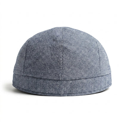 Rückansicht der Flatcap in Anthrazit meliert