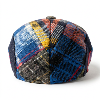 Schiebermütze Schurwolle Patchwork Rückansicht