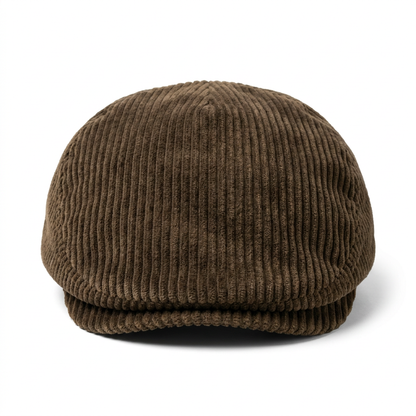 Vorderansicht der Flatcap aus Cord in Oliv