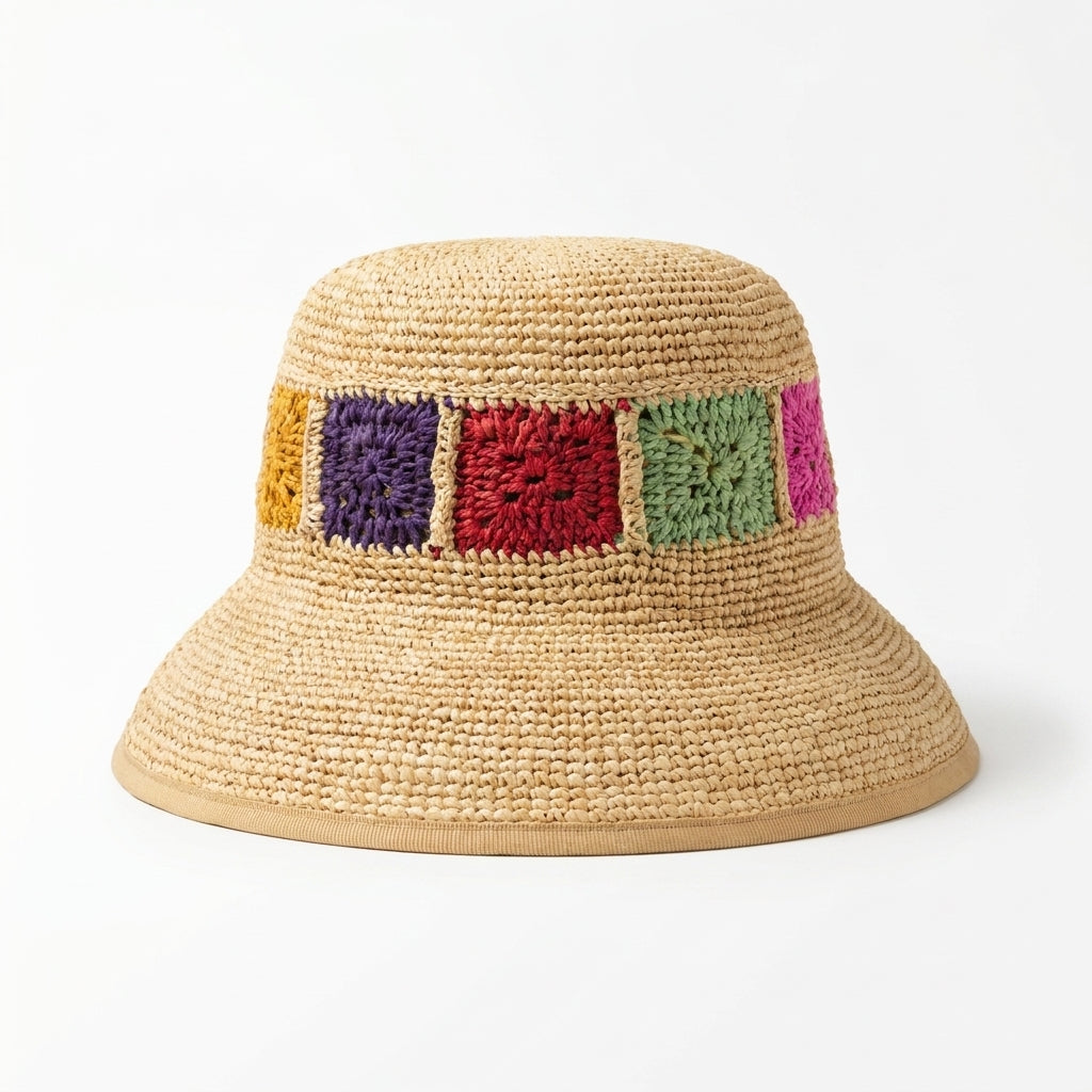 Cloche in Raffia in der Farbe Natur - Vorderansicht