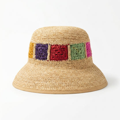 Cloche in Raffia in der Farbe Natur - Vorderansicht