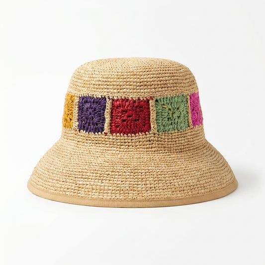 Cloche in Raffia in der Farbe Natur - Vorderansicht