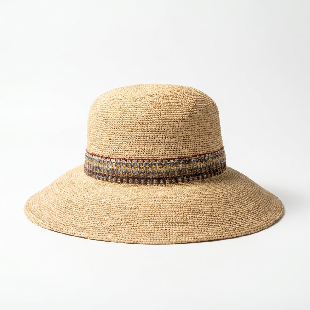 Flapper Strohhut Natur Vorderansicht