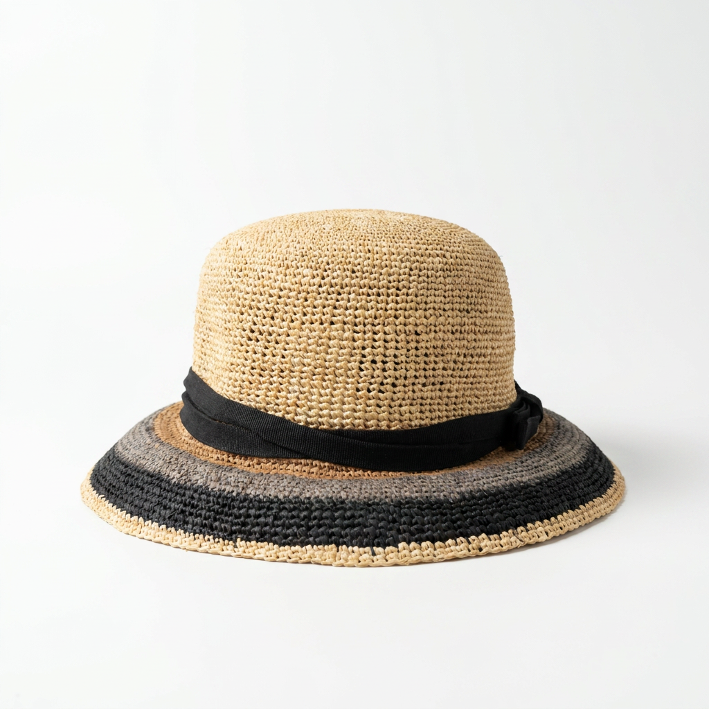Cloche in Raffia Vorderansicht