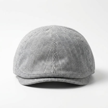 Vorderansicht der Flat Cap Bicolor in Blau und Weiß