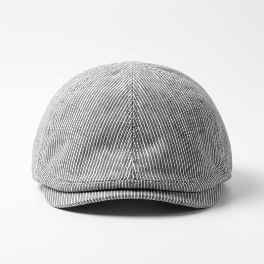 Vorderansicht der Flat Cap Bicolor in Blau und Weiß