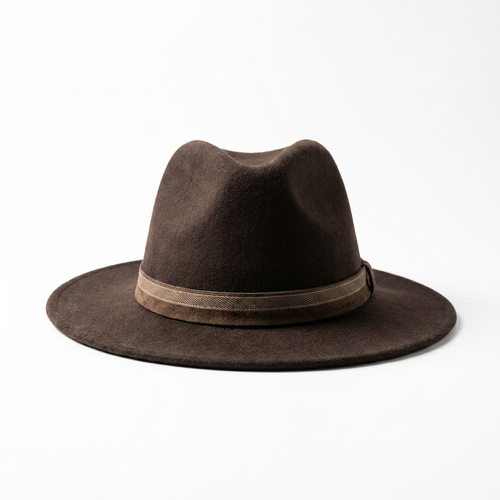 Vorderansicht Herren Wollfilzhut Traveller Style Braun