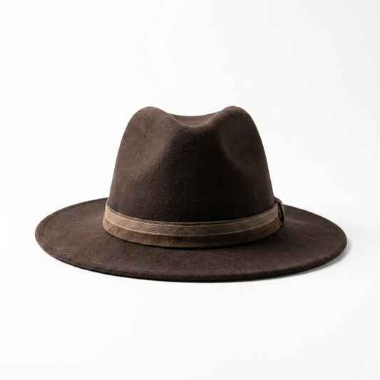 Vorderansicht Herren Wollfilzhut Traveller Style Braun