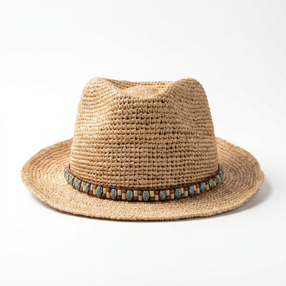 Trilby aus Raffia in Natur, Vorderansicht