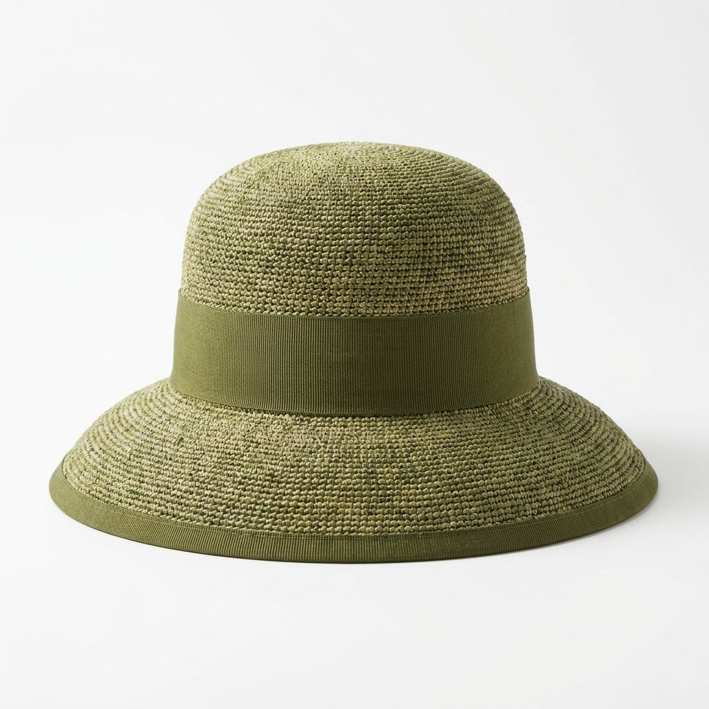 Raffia Glocke in Oliv, Vorderansicht