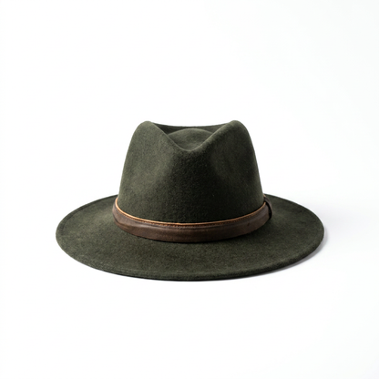 Vorderansicht Herren Wollfilzhut Traveller Style extra breit