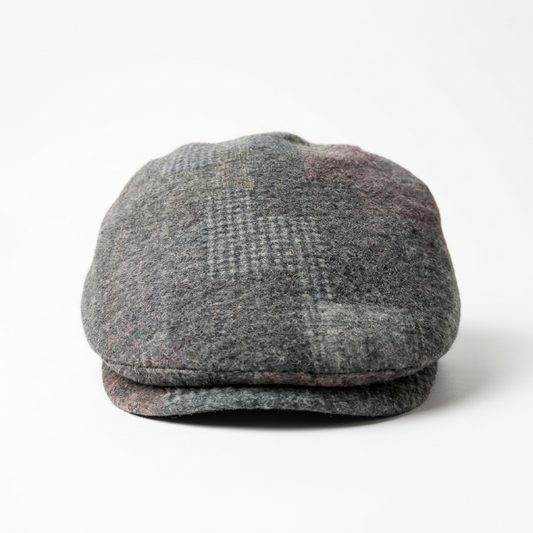 Flatcap Leinen Oliv Vorderansicht