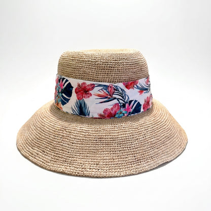 Raffia Glocke Sommerhut in Natur, Vorderansicht