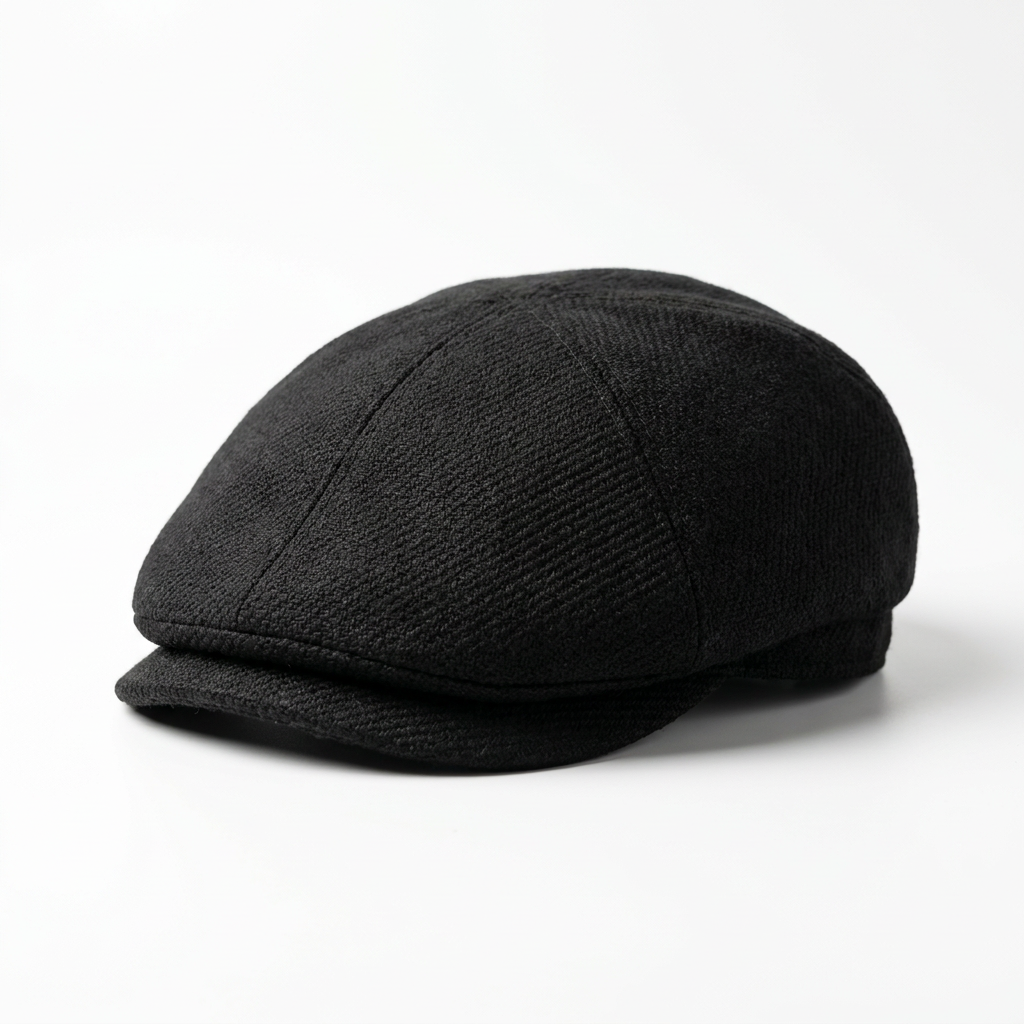Vorderansicht der schwarzen Flatcap