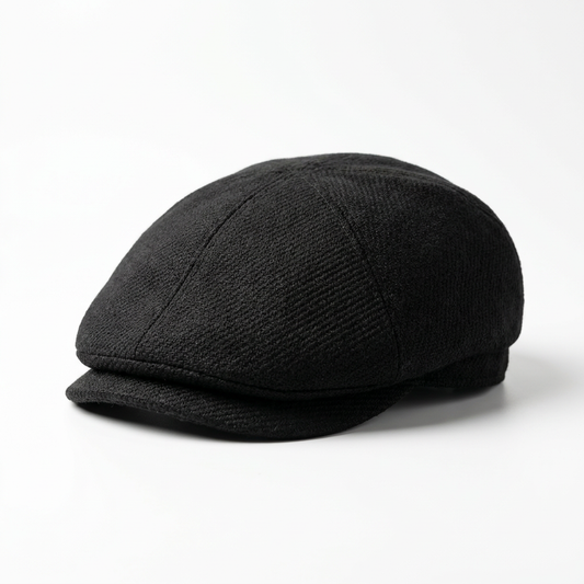 Vorderansicht der schwarzen Flatcap