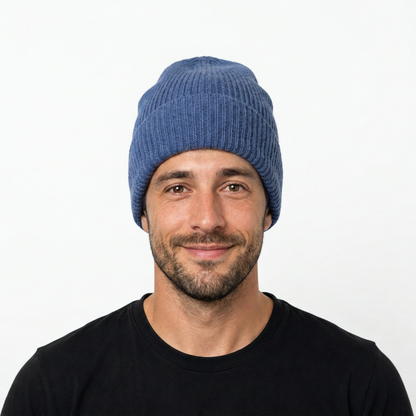Beanie teils gerippt - getragen