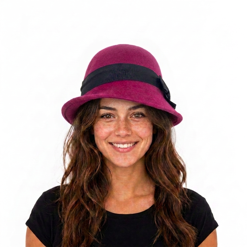 Damen Wollfilzhut Cloche - getragen