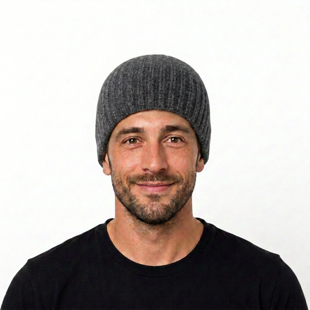Beanie gerippt - getragen