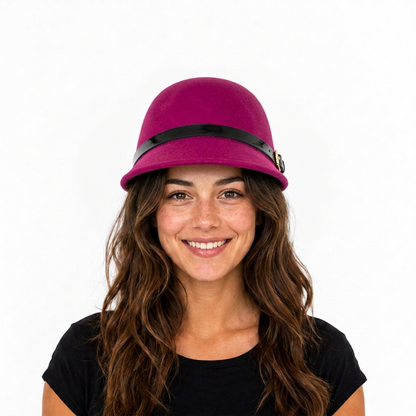 Damen Wollfilzhut Cloche - getragen