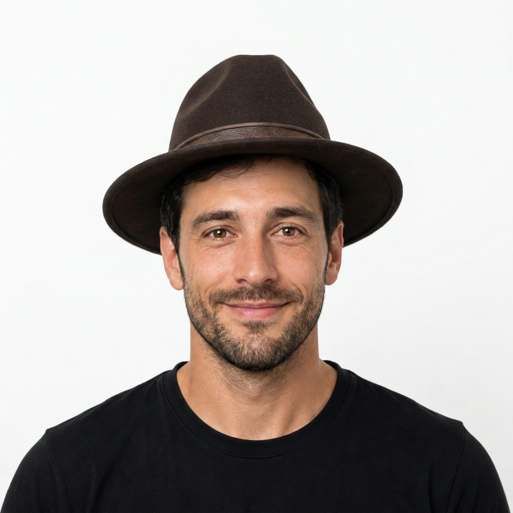 Herren Wollfilzhut Traveller Style breit - getragen