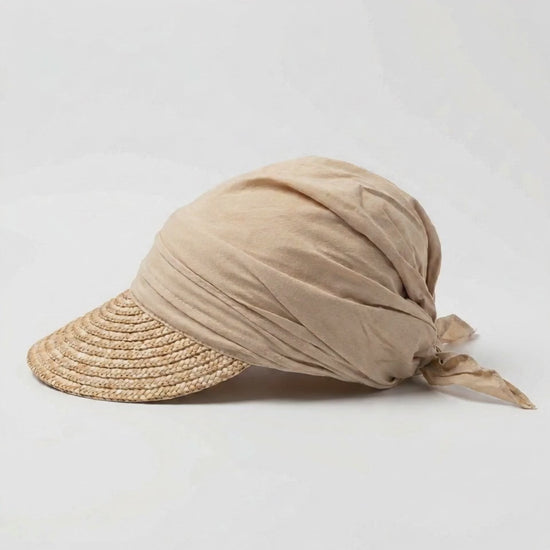 Stroh-Visor mit Stoff