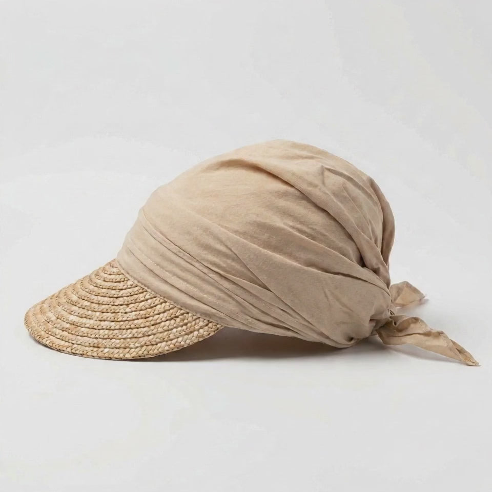 Stroh-Visor mit Stoff