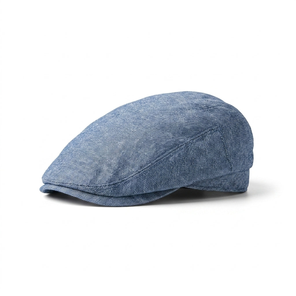 Flatcap in Jeans meliert linke Seitenansicht